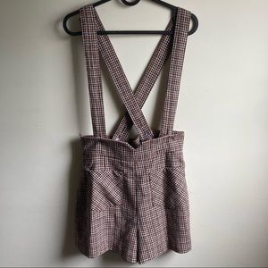 ModCloth Pinafore Houndstooth Plaid Shorts